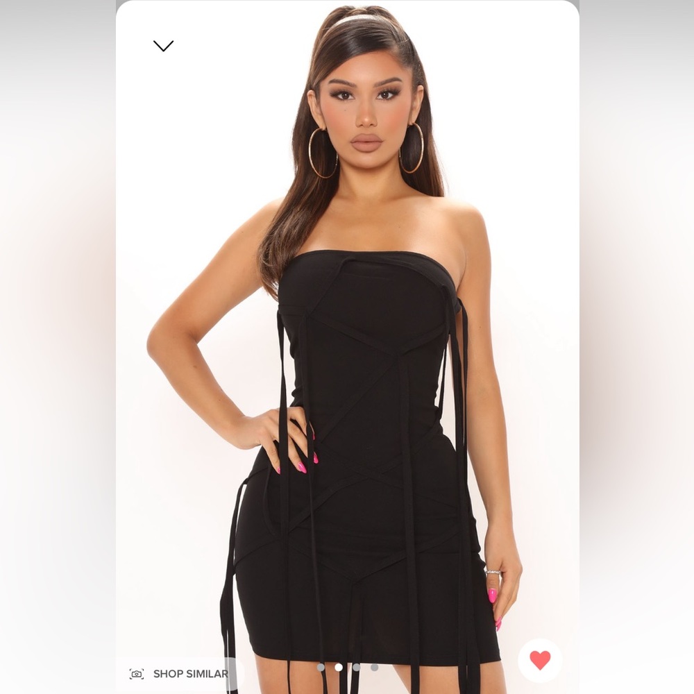 Fashion Nova Black Mini Bandage Dress